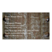 Rusty Metal Plate With Screws Business Cards