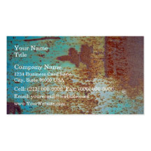 Rusty Metal With Blue Scratched Paint Business Cards