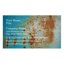Rusty Metal With Blue Scratched Paint Business Card