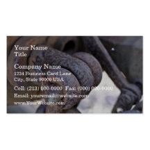 Rusty rail car linkage business card