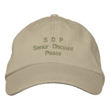 S D P Senior Discount Please Cap Embroidered Hats