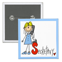 S is for Secretary Pinback Button