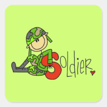 S is for Soldier Square Sticker