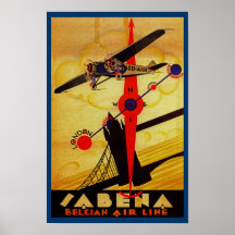 Sabena Art Deco Compass Poster