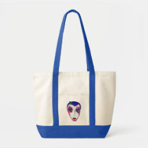 sac visage bleu blanc