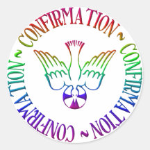 Sacrament of Confirmation - Descent of Holy Spirit Round Sticker