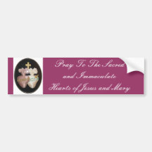 SACRED AND IMMACULATE HEARTS BUMPER STICKER
