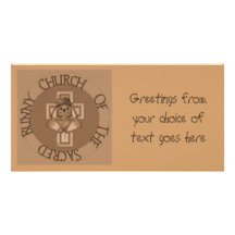 Sacred Bunny Church Personalized Photo Card