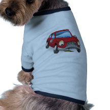Sad broken down cartoon car dog tshirt