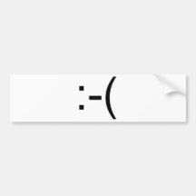 Sad Emoticon! geek products! Bumper Stickers