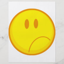 sad silly frowning sad smiley face personalised flyer