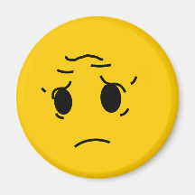 sad smiley fridge magnet