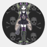 "Sadie" Punk Fly Faery Cute Skull Stickers