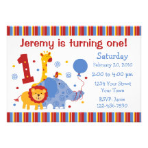 Safari 1st Birthday Custom Invitation