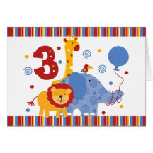 Safari 3rd Birthday Custom Card