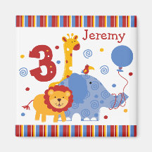 Safari 3rd Birthday Custom Magnet