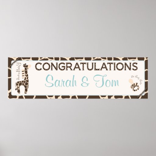 Safari Boy Baby Shower Banner Print