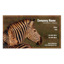 Safari business cards, zebras - customisable