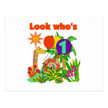 Safari First Birthday Tshirts and Gifts Postcards