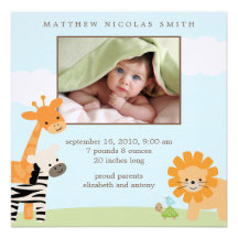 Safari Friends Birth Announcements
