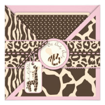 Safari Girl Invitation Square