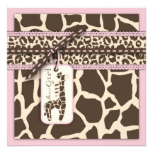Safari Girl Invitation Square B