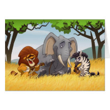 Safari Jug Band Card (Blank Inside)