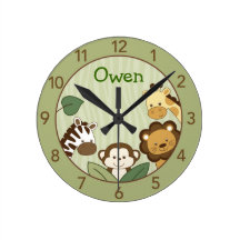 Safari Jungle Animal Personalised Wall Clock