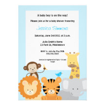 Safari Jungle Baby Shower - Boy Custom Invitations
