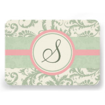 Sage Green and Dusty Rose Damask Wedding RSVP Personalised Invitations