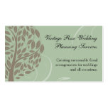 Sage Green and Soft Brown Stylised Eco Tree Business Card