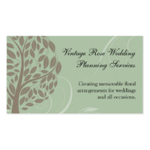Sage Green and Soft Brown Stylised Eco Tree Business Card