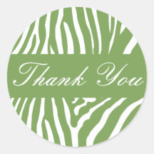 Sage Zebra Thank You Envelope Sticker Seal