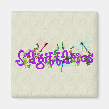 Sagittarius Flowers Refrigerator Magnet