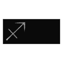 Sagittarius. Zodiac Astrology Sign. Black. Personalized Invitations