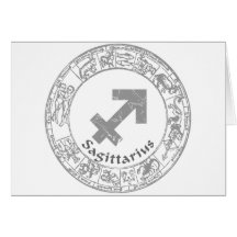Sagittarius Zodiac sign vintage Card
