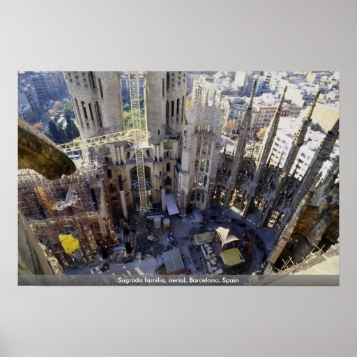 Sagrada familia, aerial, Barcelona, Spain Print