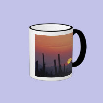 Saguaro Cactus Carnegiea gigantea), Sunset, mugs
