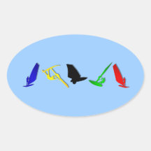 Sailboard Windsurfing sailboarding sailing sports Oval Sticker