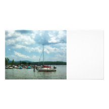 Sailboat at Dock Cold Springs NY Personalized Photo Card