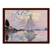 Sailboat At Le Petit-Gennevilliers By Claude Monet Post Card