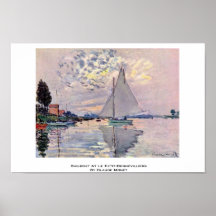 Sailboat At Le Petit-Gennevilliers By Claude Monet Posters