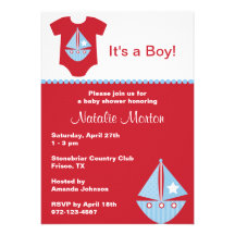 Sailboat Baby Shower Invitation