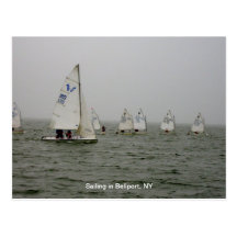Sailboat races at Bellport Dock, Bellport NY Post Cards
