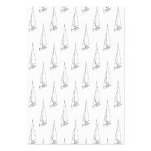 Sailing Boat Pattern. Black and White. Business Cards
