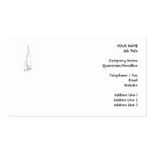Sailing boat. Sketch in Black and White. Business Card