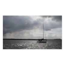 Sailing Boat Storm Sky Small Photo Card Business Card