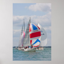 Sailing boats compete during Cowes Week in England Poster