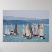 Sailing boats near the Isle of Wight England Print