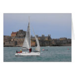 Sailing into St Helier harbour Cards